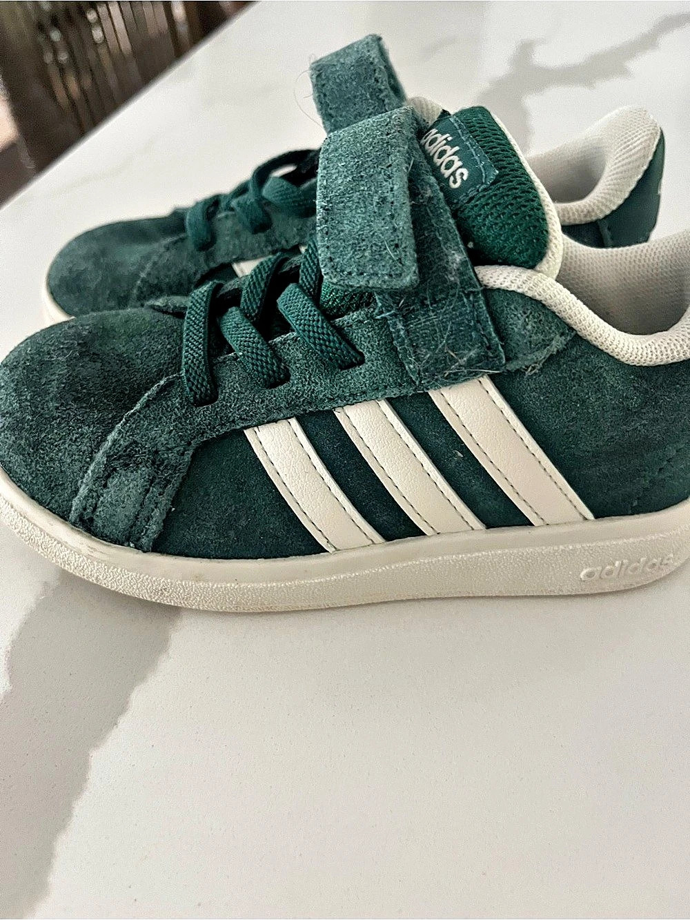 Adidas Grand Court Kids Green & White Sneakers